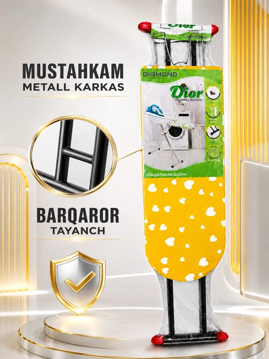Dazmollash doskasi, metall, buklanadigan, balandligi sozlanadigan, dazmol taglikli