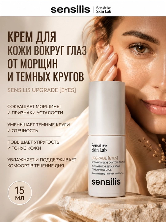 Крем для кожи вокруг глаз Sensilis Upgrade Eyes от морщин и темных кругов, 15 мл - 