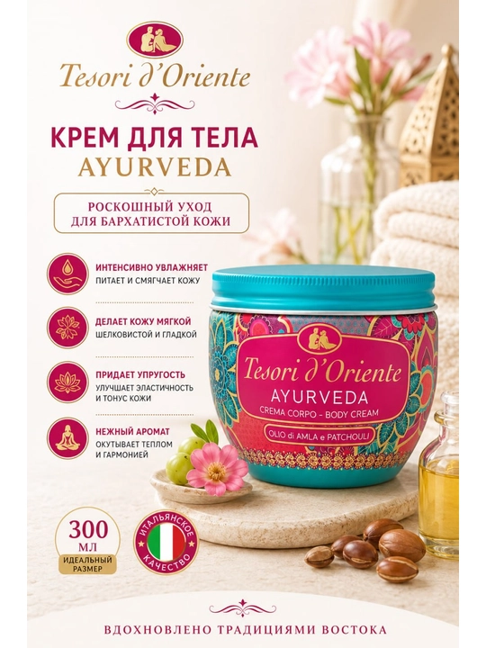 Tana kremi Tesori d'Oriente Vaso Ayurveda, 300 ml - 