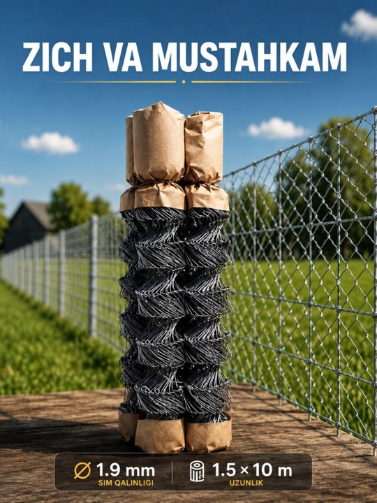 Sim setka metall — panjara, bog‘ va qurilish uchun mustahkam setka