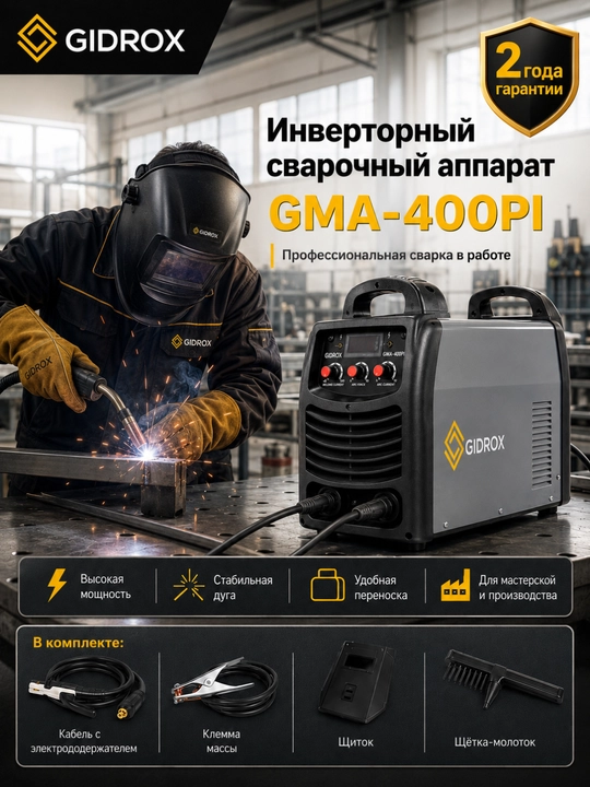 GIDROX GMA-400PI invertorli payvandlash apparati, 40–400 A, 380–440 V