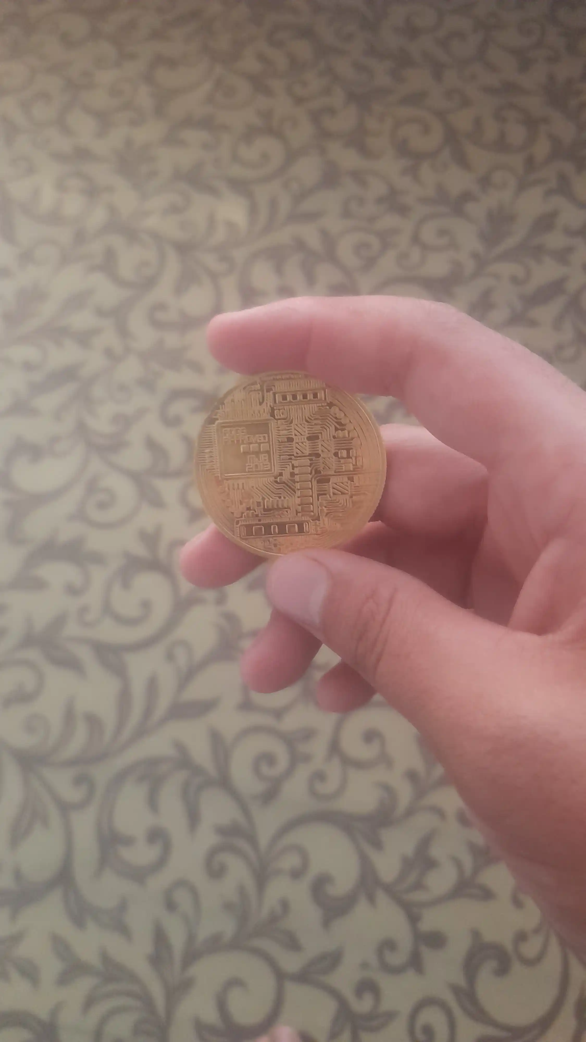 Bitcoin suvenir tangasi, kolleksiya uchun kriptovalyuta tangasi, plastik kapsulada