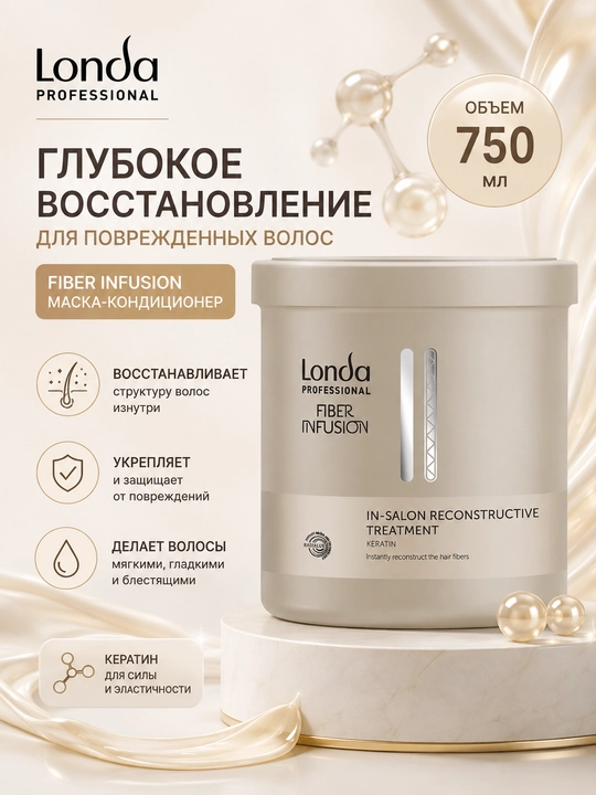 FIBER INFUSION Восстанавливающая маска для волос, 200/750 мл - 