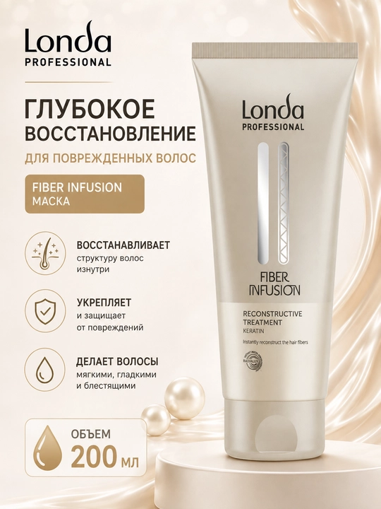 FIBER INFUSION Sochlar uchun tiklovchi niqob, 200/750 ml