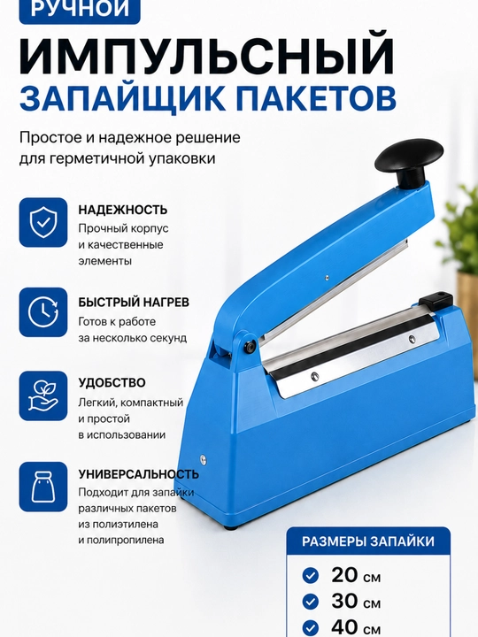 Paket yopishtirgich dazmol qo‘lda 20/30/40 sm, paket qadoqlash apparati upakovka zapayshik