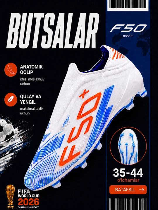 F50 HYPERFAST futbol butsalari va sorokonojkalari, erkaklar va o'smirlar, 35-44 o'lcham - 