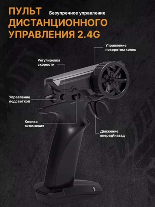 Машина с радиоуправлением, масштаб 1:24, мощный двигатель, литиевая батарея