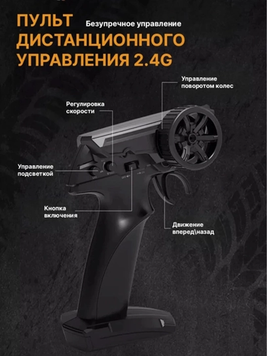 Машина с радиоуправлением, масштаб 1:24, мощный двигатель, литиевая батарея