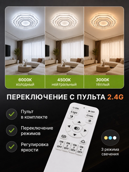 Sunflower SmartLight RGB 100 Vt 2.4G, D500, pultli shift chirog‘i