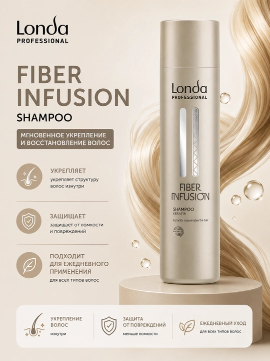 FIBER INFUSION Восстанавливающий шампунь для волос, 250/1000 мл - 