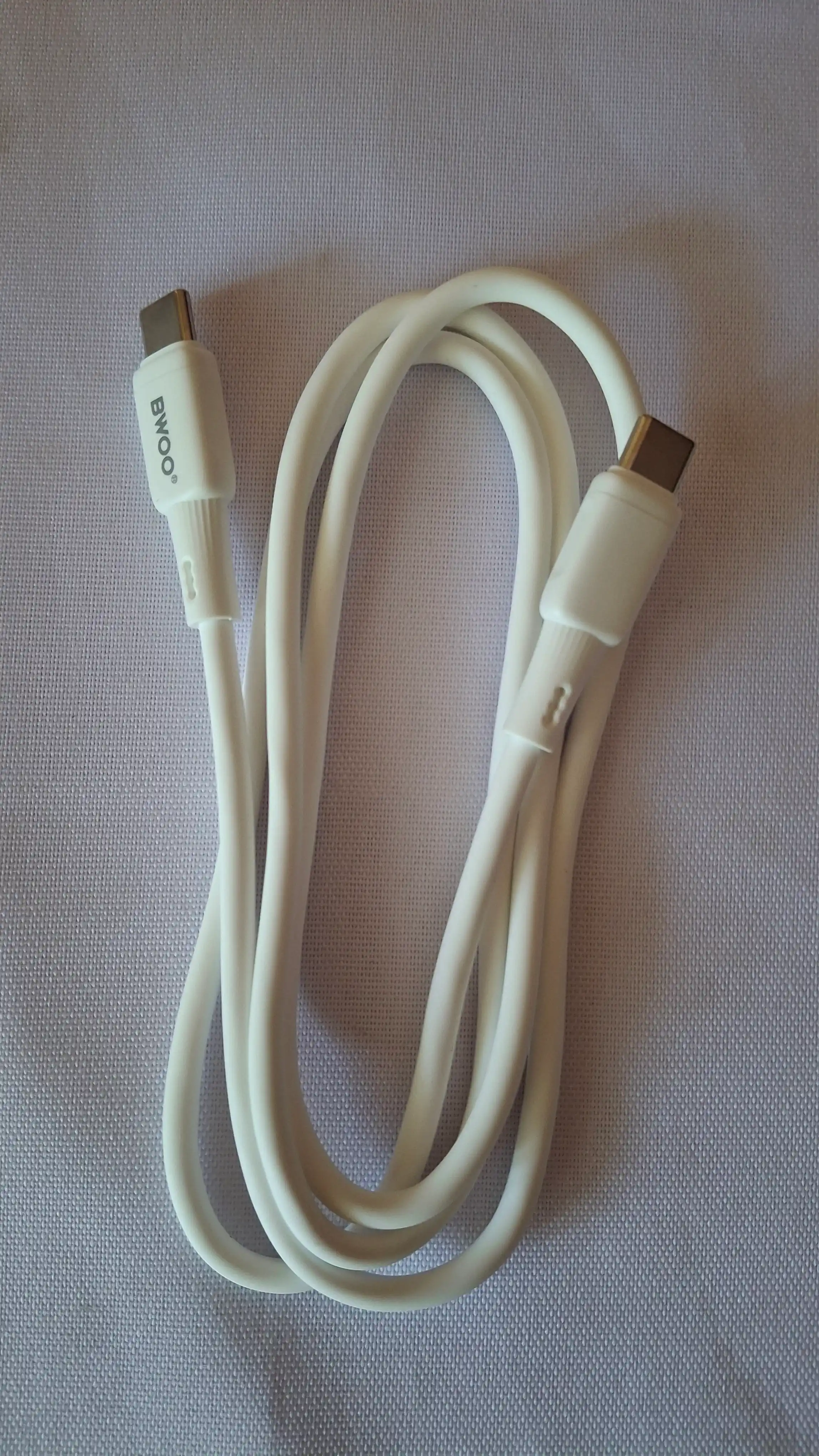 BWOO BO-X329C Type-C dan Type-C gacha kabeli 65W, 1 m, PD, silikon, tezkor zaryadlash