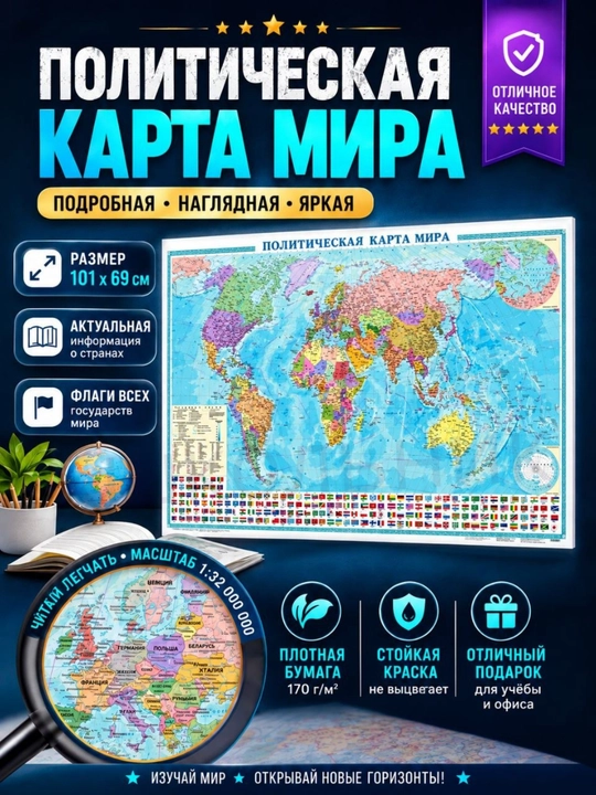 Kotta Jahon xaritasi, O‘zbekiston xaritasi, Toshkent xaritasi, Jahon atlasi kitobi - 