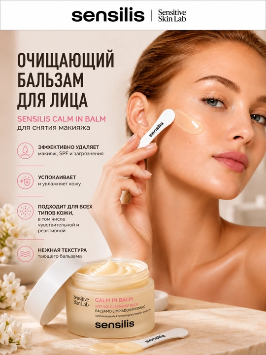 Yuz uchun makiyajni tozalovchi balzam Sensilis Calm in Balm, 50 ml - 