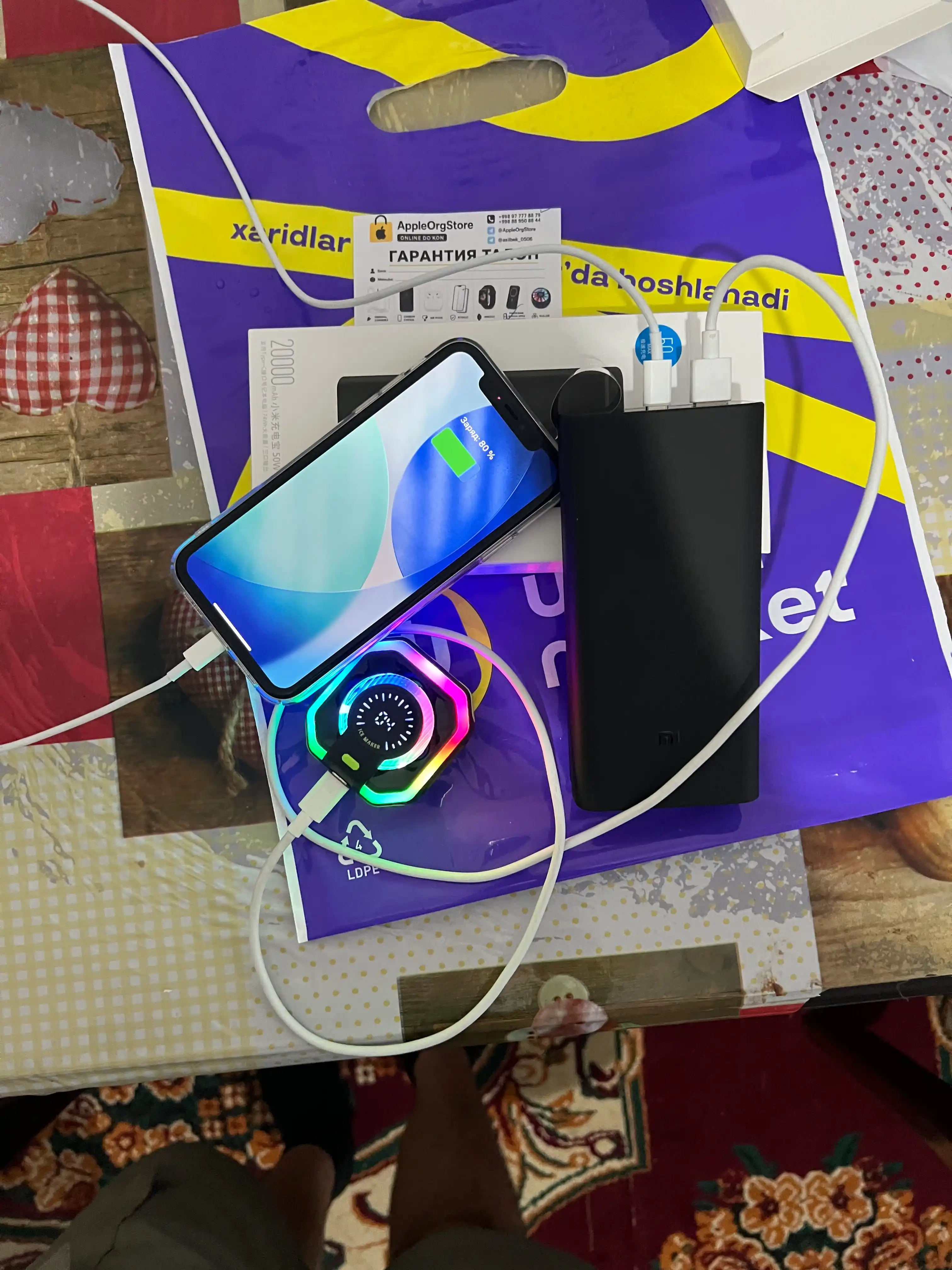 Power bank 2000mAh 20w-50w Mi power bank tez quvvatlovchi iphone va Andiroidlar uchun