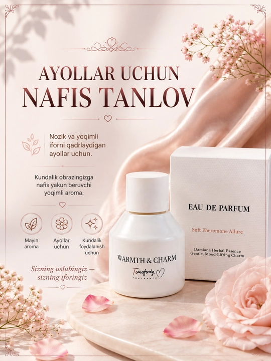 Tomofody Just Feel женский парфюм, 10 мл, с нежным и приятным ароматом