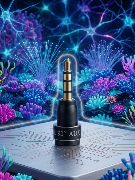 AUX audio kabel 3.5 mm, KF-45, 90° burchakli ulagichli