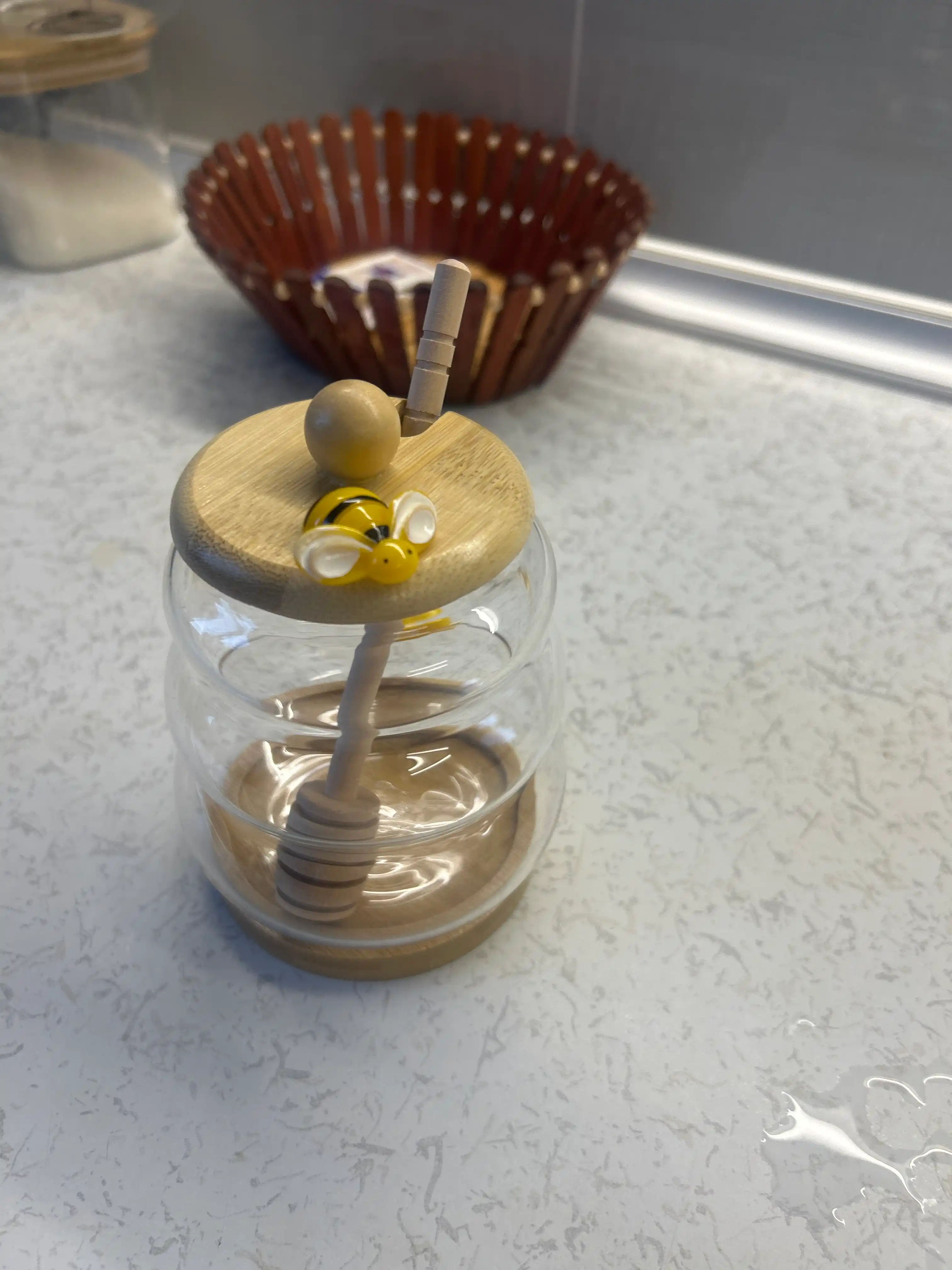 Asal idish, shisha asal idish, bambuk qopqog'li asal idish
