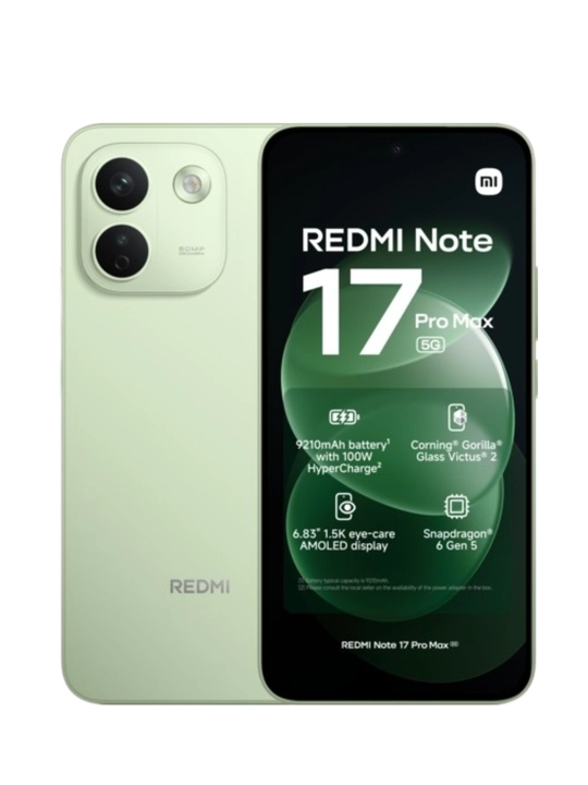 Redmi Note 17 Pro Max Snapdragon 6-avlod 5 Batareya quvvati  9210 mA/soat