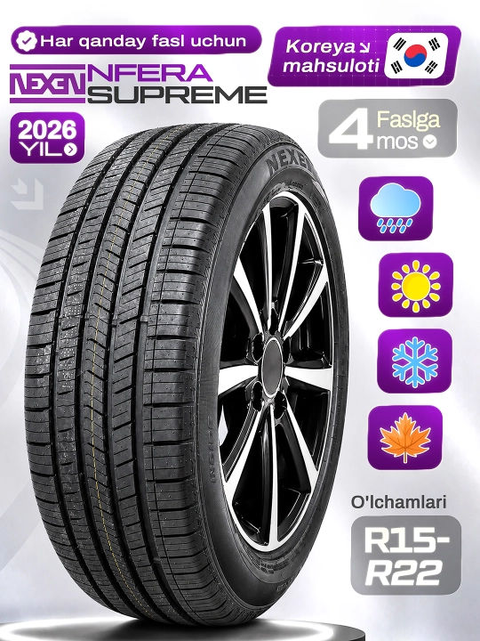 Nexen Nfera Supreme —корейская  шина, мягкая и надежная, балон для всех 4 сезонов - 