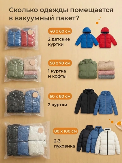 Kiyim va saqlash uchun vakuumli sumkalar 50*60 sm 3 dona
