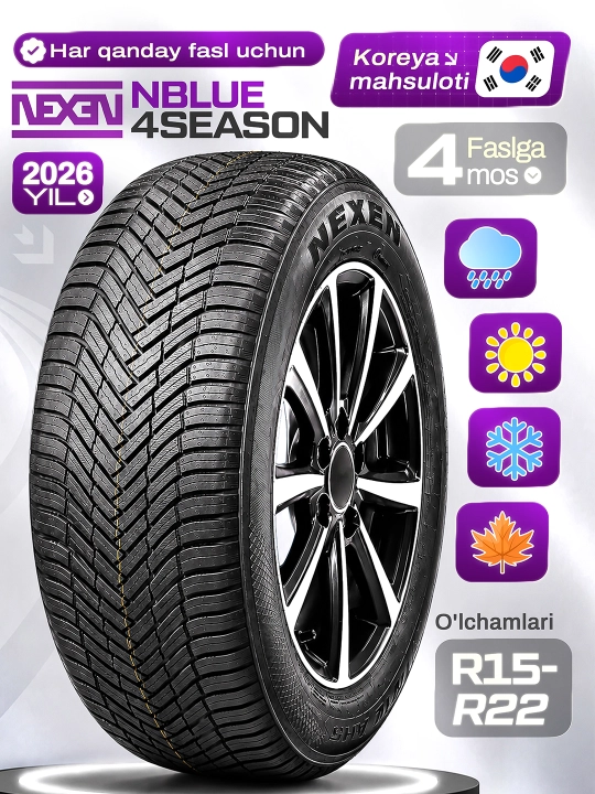 Nexen Nblue — корейская автомобильная шина, мягкая и надежная, балон для всех 4 сезонов - 