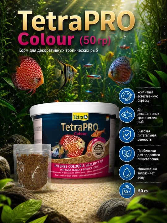 Корм для рыб Tetra Pro Colour, 50 г - 