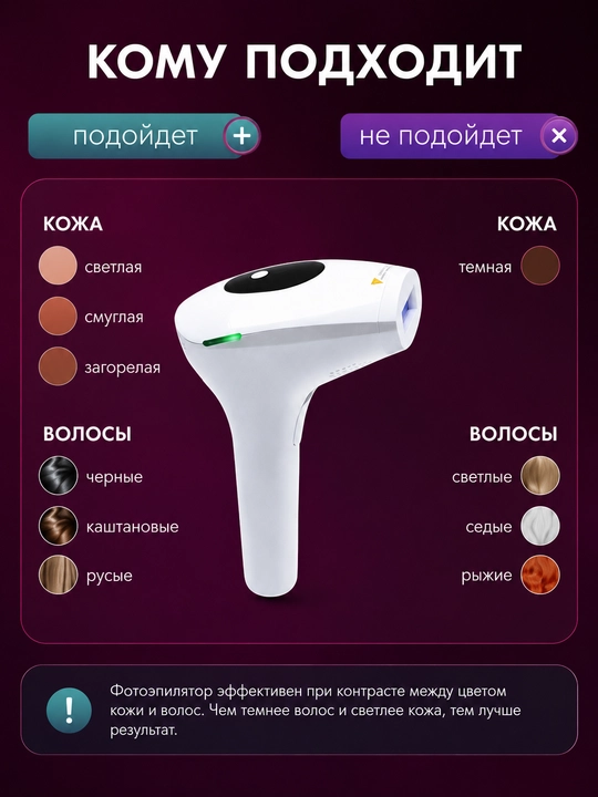 Fotoepilyator, lazerli, professional, sochni olib tashlash uchun