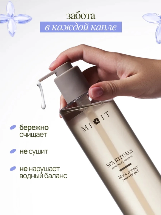 MIXIT гель для душа, парфюмерный, Wild Cherry, Амбра, Тонка, подарочный вариант, 500 мл