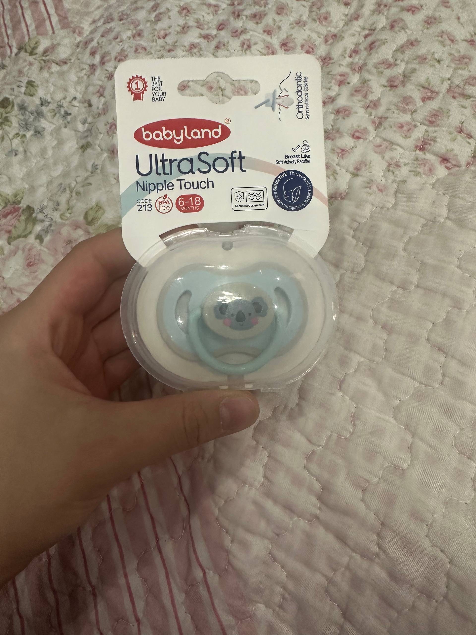 Babyland UltraSoft silikonli ortodontik so‘rg‘ich, 0-6-18 oylik