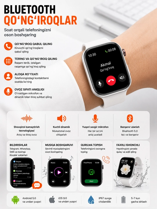 Smart soat S12 MAX, soatlar erkaklar uchun smart, smart soatlar qizlar uchun