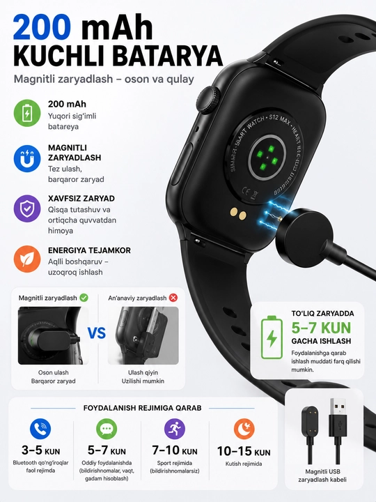 Smart soat S12 MAX, soatlar erkaklar uchun smart, smart soatlar qizlar uchun