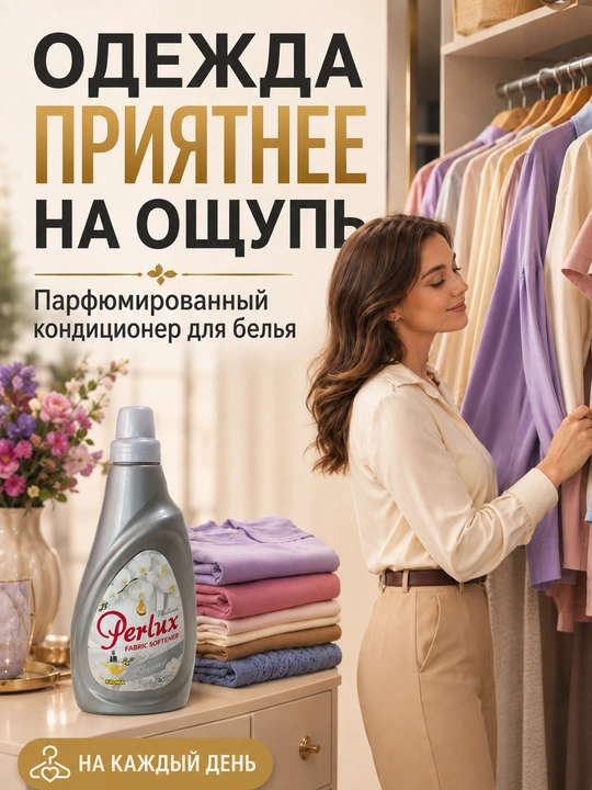 Кондиционер для белья Perlux Glamour парфюмированный, ополаскиватель 1 л