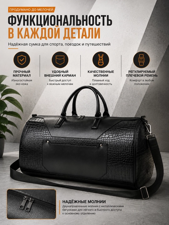 Дорожная спортивная сумка мужская, для путешествий, фитнеса и тренировок