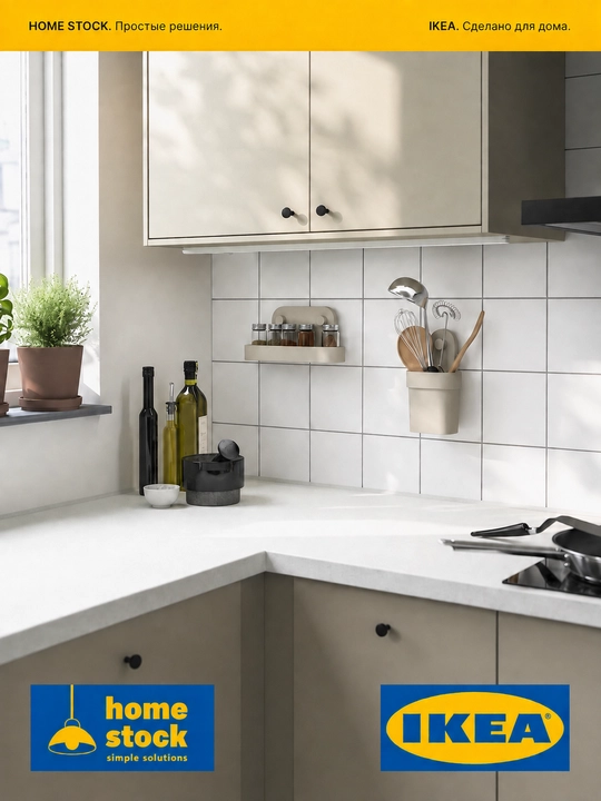 Набор IKEA для ванной и кухни, стакан и полка, 2 шт