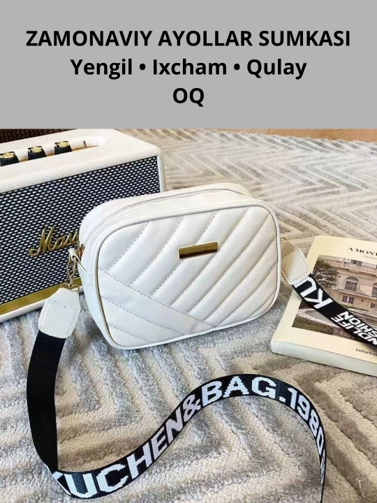 Ayollar uchun keng tasmali yelkama sumka - 