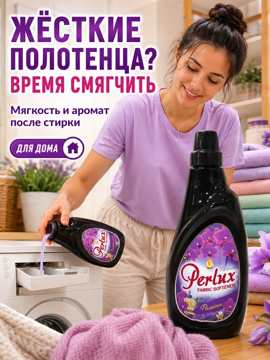 Кондиционер для белья Perlux Passion парфюмированный, ополаскиватель 1 л