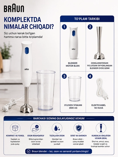 BRAUN MQ10.001MWH suv osti blenderi