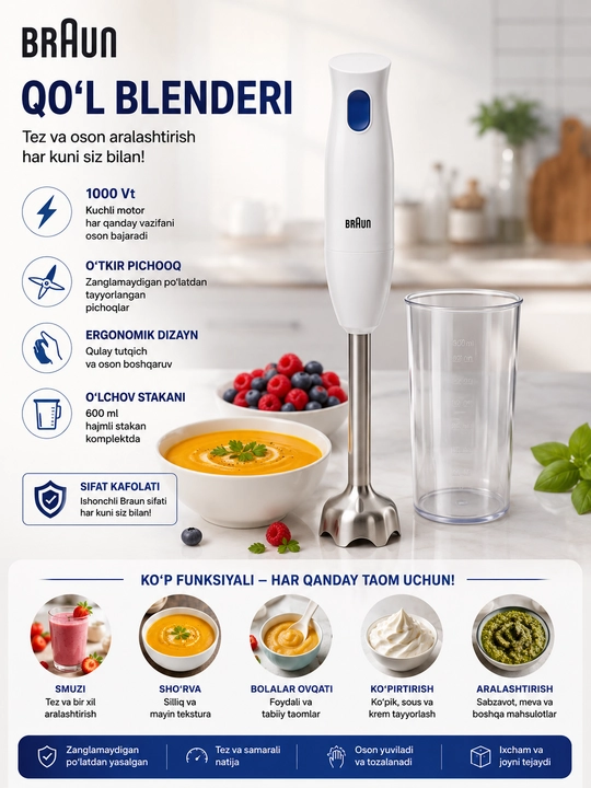 BRAUN MQ10.001MWH suv osti blenderi - 
