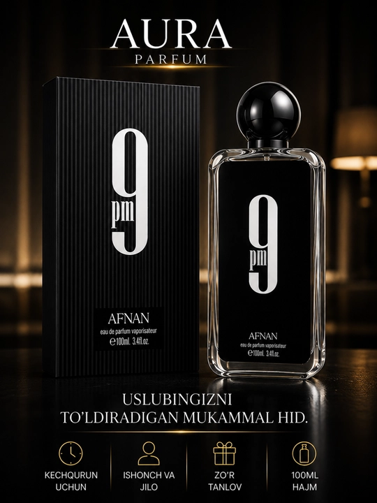 Afnan 9PM, Erkaklar uchun atir, Eau de Parfum, 100 ml - 
