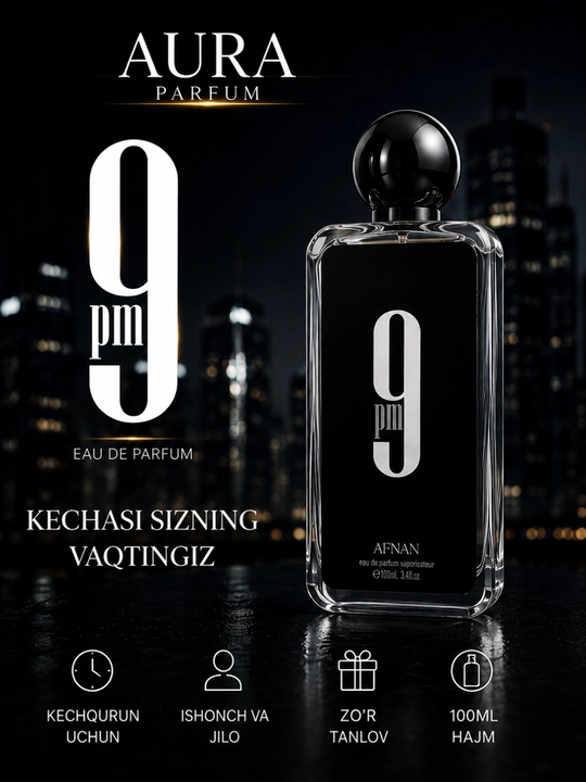 Afnan 9PM, Erkaklar uchun atir, Eau de Parfum, 100 ml