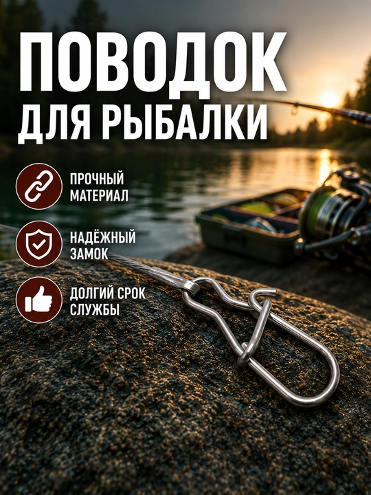 Вольфрамовый поводок для рыбалки, антизуб для щуки и хищной рыбы