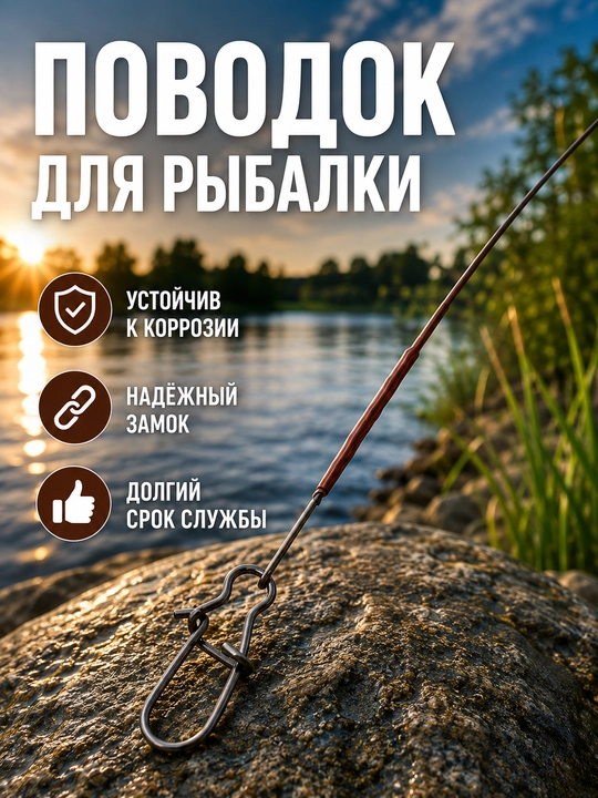 Вольфрамовый поводок для рыбалки, антизуб для щуки и хищной рыбы