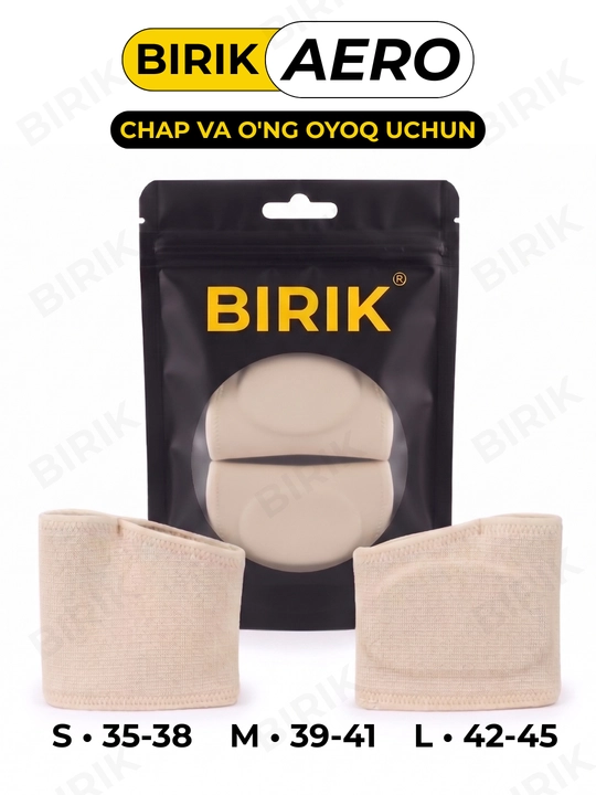 BIRIK AERO panja oldi yostiqchasi, barmoq halqali, mato va silikon, 3 o'lcham
