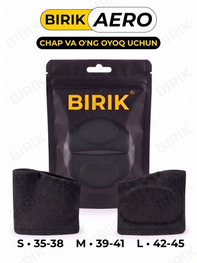 BIRIK AERO panja oldi yostiqchasi, barmoq halqali, mato va silikon, 3 o'lcham