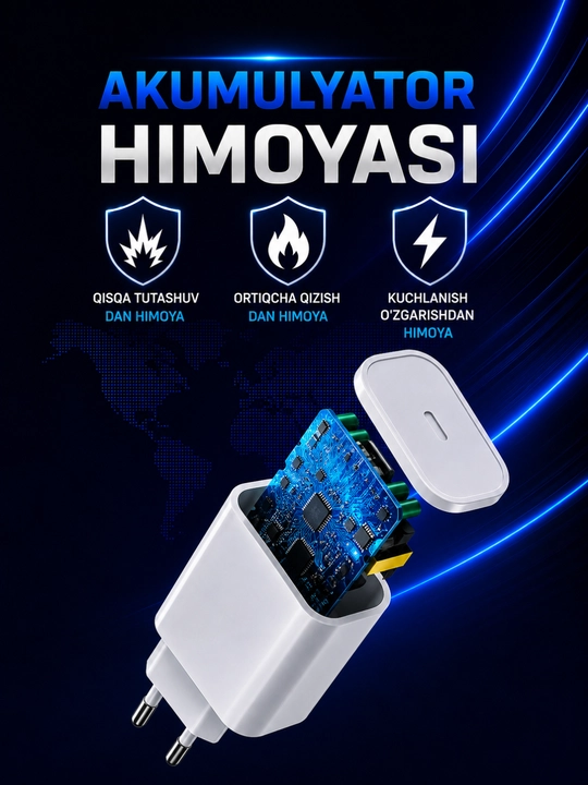 Зарядное устройство для iPhone, быстрая зарядка 20 Вт, с кабелем Type-C — Lightning