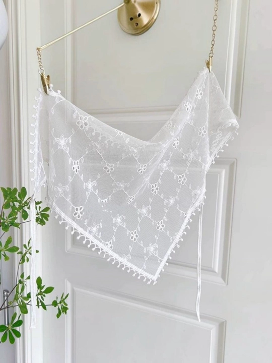 Ayollar va qizlar uchun nafis to‘rli bandana, uchburchak ro‘mol