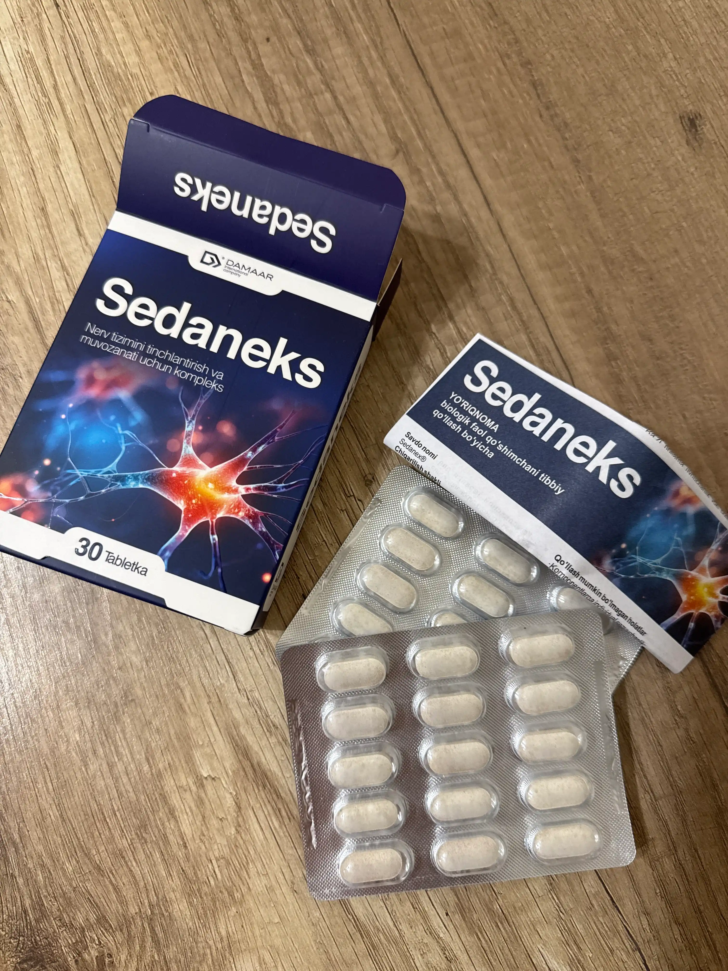 Sedaneks stress, asab va uyqu uchun magniy, glitsin va L-tianin №30, Damaar