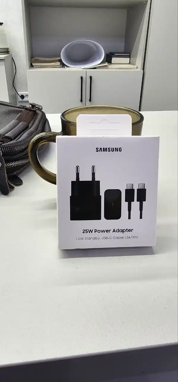Samsung 25W Type-C quvvatlash qurilmasi zaryadchik Fast Charge kabeli bilan