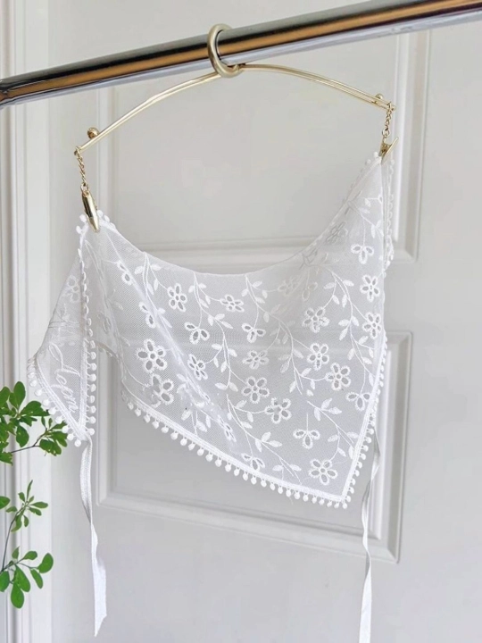 Ayollar va qizlar uchun nafis to‘rli bandana, uchburchak ro‘mol
