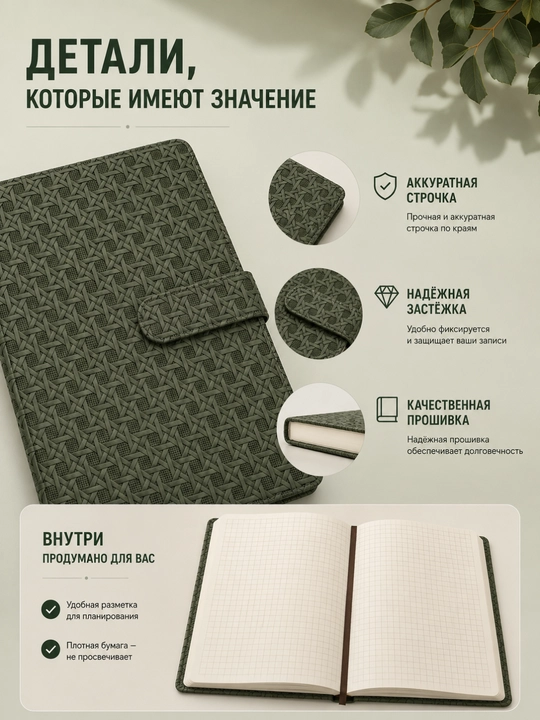Premium A5 bloknot — qisqichli, zamonaviy va qulay kundalik